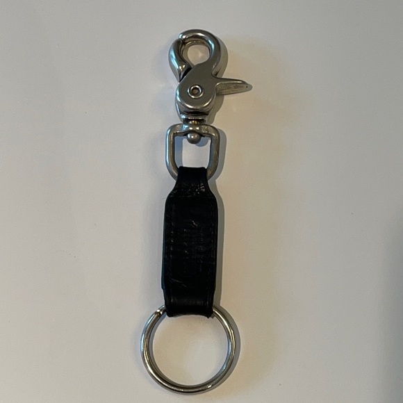Vintage Authentic Coach black leather key chain